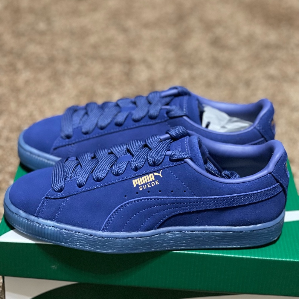Suede classic mono gold Elektro blue-gold with Original box Brand new